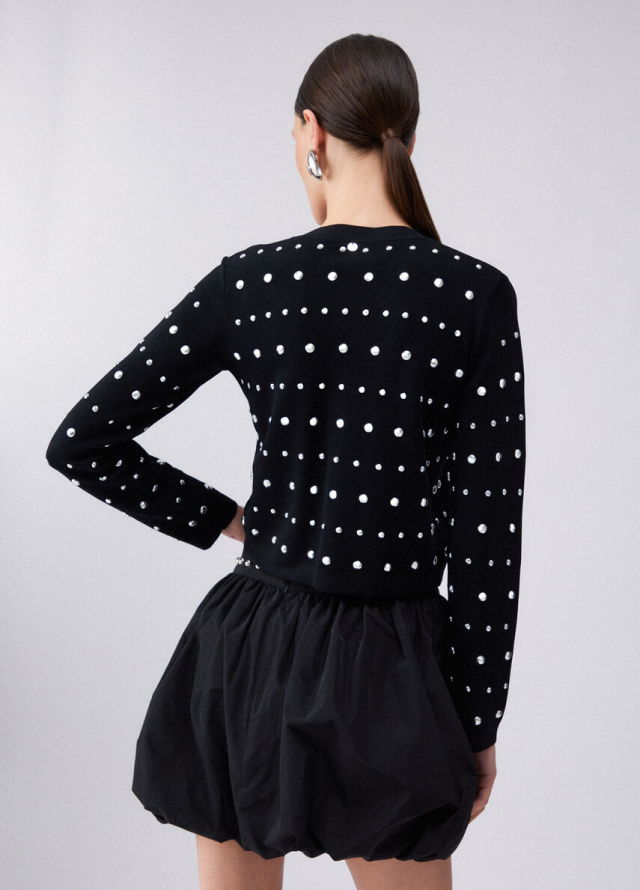 Cardigan de mujer con tachuelas plateadas Tatxes Plata