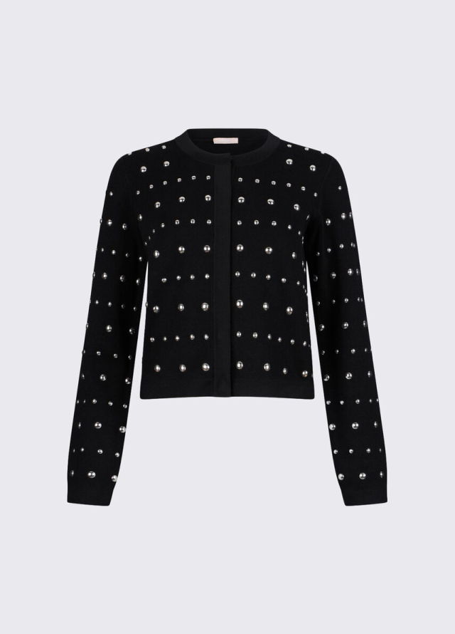 Cardigan de mujer con tachuelas plateadas Tatxes Plata