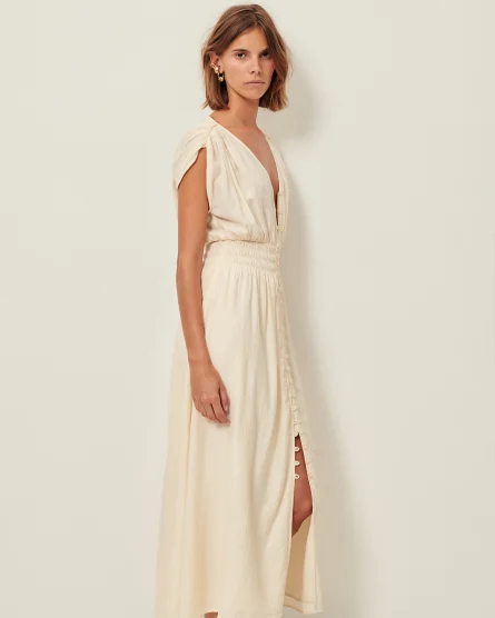 Vestido largo de viscosa Galiane con botones