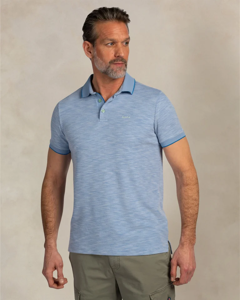 Polo de hombre en algodón flame de estilo sport