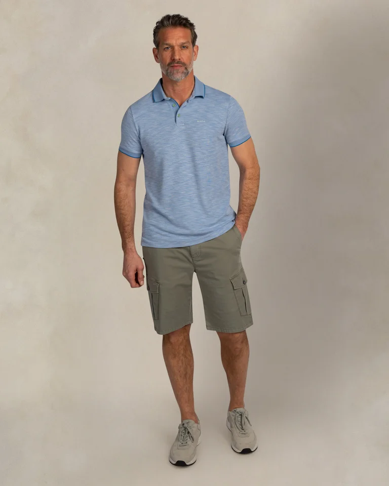 Polo de hombre en algodón flame de estilo sport