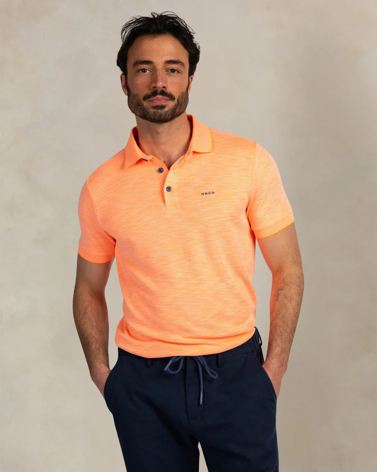 Polo de hombre en algodón flame de estilo sport