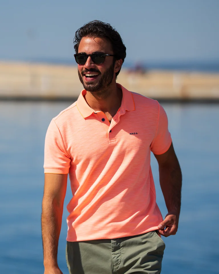 Polo de hombre en algodón flame de estilo sport