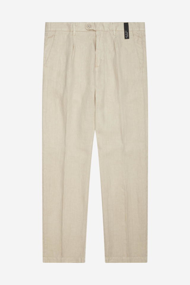 Pantalón de hilo de pernera ancha con pinzas Bleecker