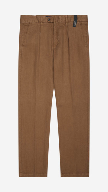 Pantalón de hilo de pernera ancha con pinzas Bleecker