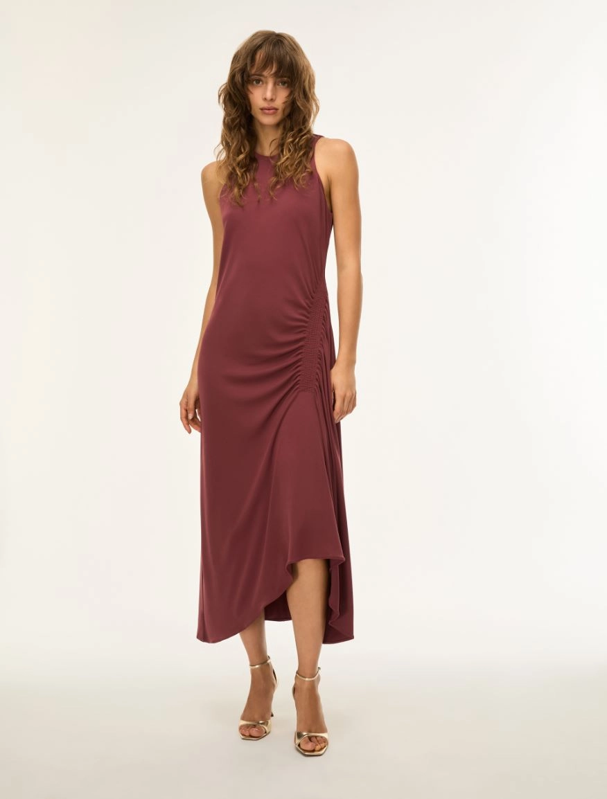 Vestido de fiesta de punto sin mangas iBlues con fruncido lateral