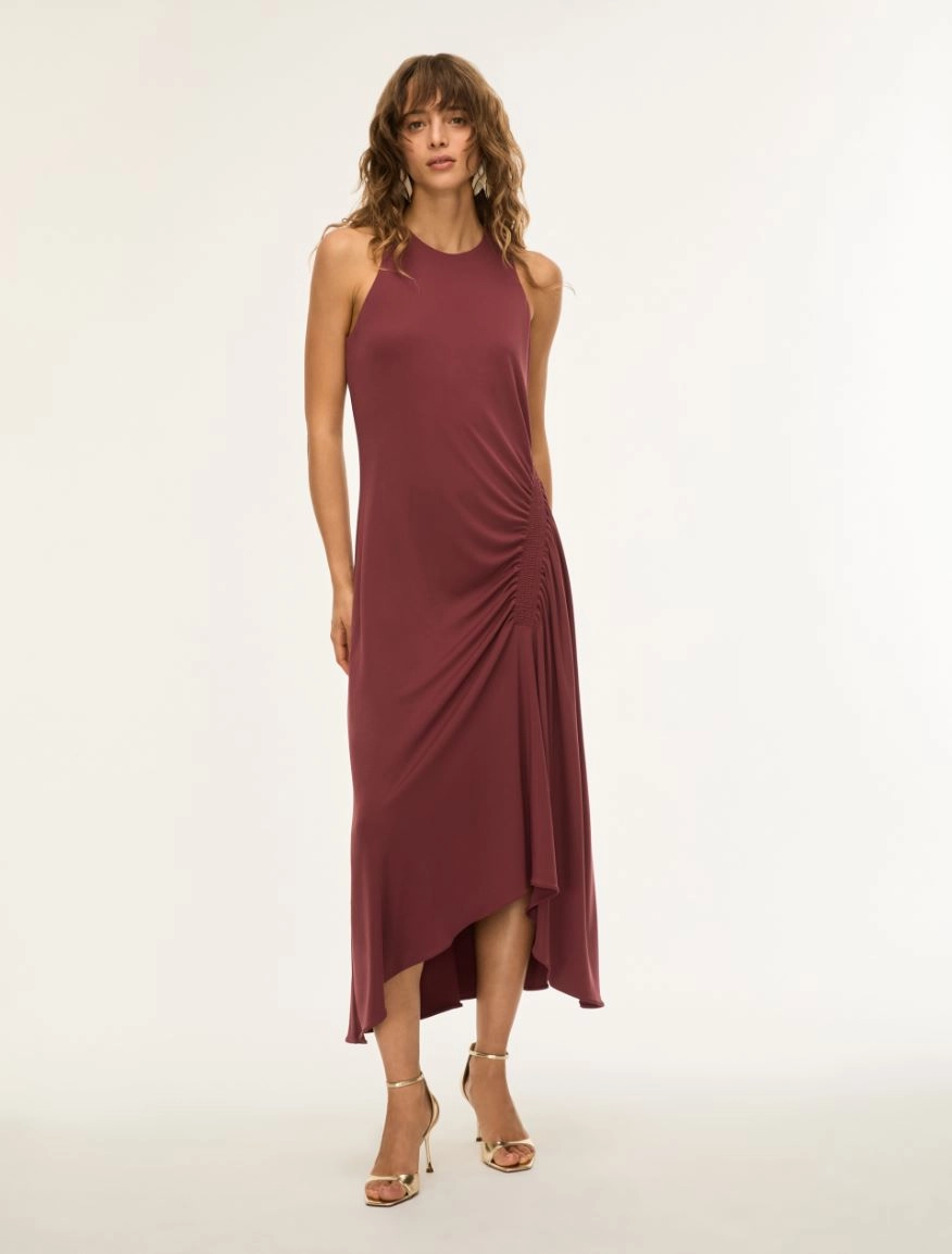Vestido de fiesta de punto sin mangas iBlues con fruncido lateral