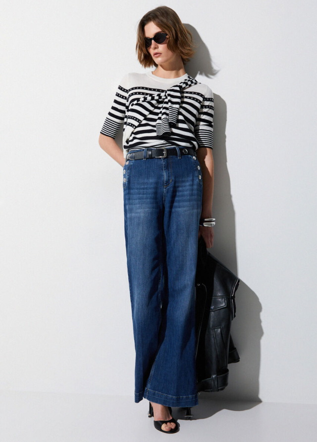 Pantalón de mujer con botones laterales de la marca Liu Jo