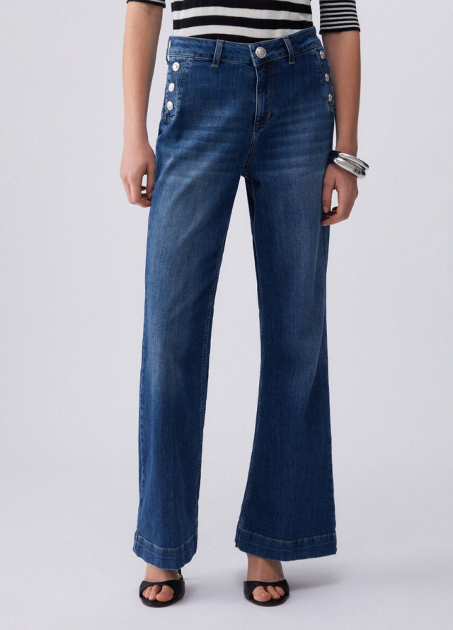 Pantalón de mujer con botones laterales de la marca Liu Jo