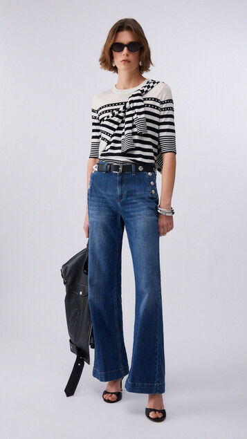 Pantalón de mujer con botones laterales de la marca Liu Jo