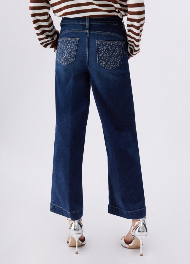 Pantalón crop de mujer Liu Jo con aplicaciones
