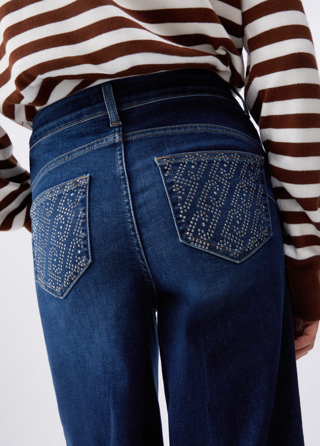 Pantalón crop de mujer Liu Jo con aplicaciones