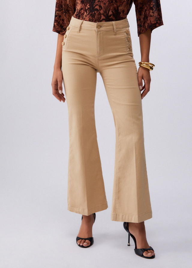 Pantalón ancho de mujer Liu Jo con botones laterales