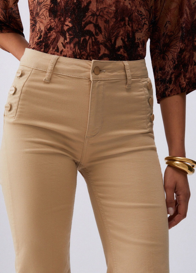 Pantalón ancho de mujer Liu Jo con botones laterales