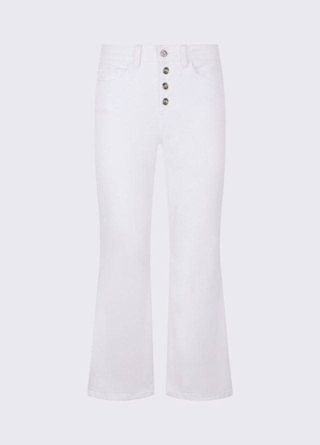 Pantalón de algodón acampanado con botones de Liu Jo