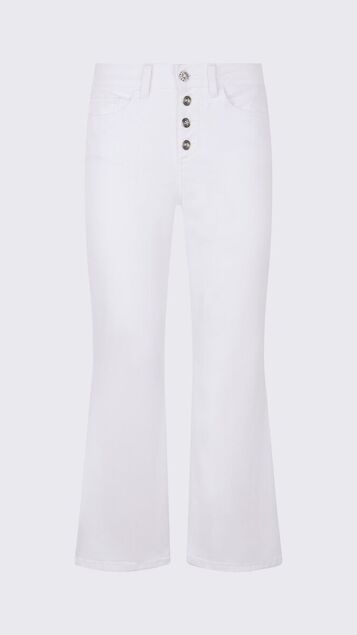 Pantalón de algodón acampanado con botones de Liu Jo