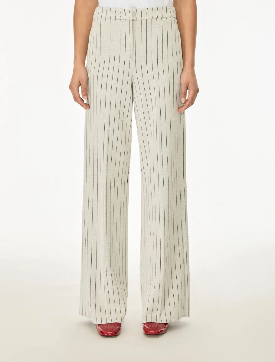 Pantalón wide leg de rayas de estilo joven iBlues