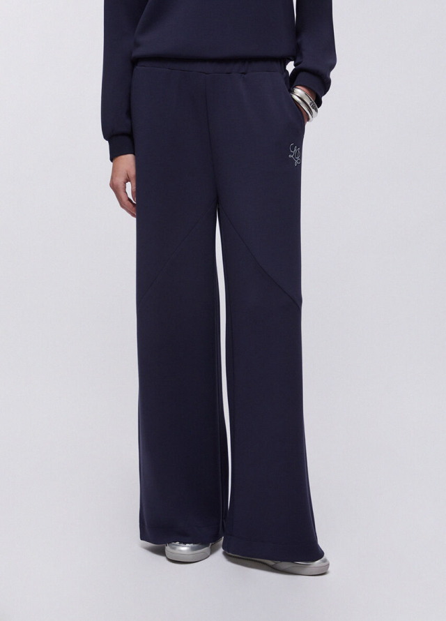 Pantalón de neopreno de corte ancho y recto Liu Jo