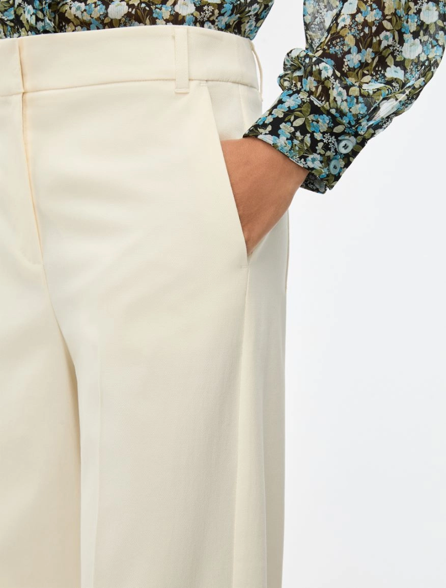 Pantalón ancho de piqué a rayas de vestir iBlues