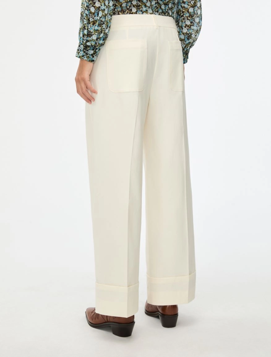Pantalón ancho de piqué a rayas de vestir iBlues