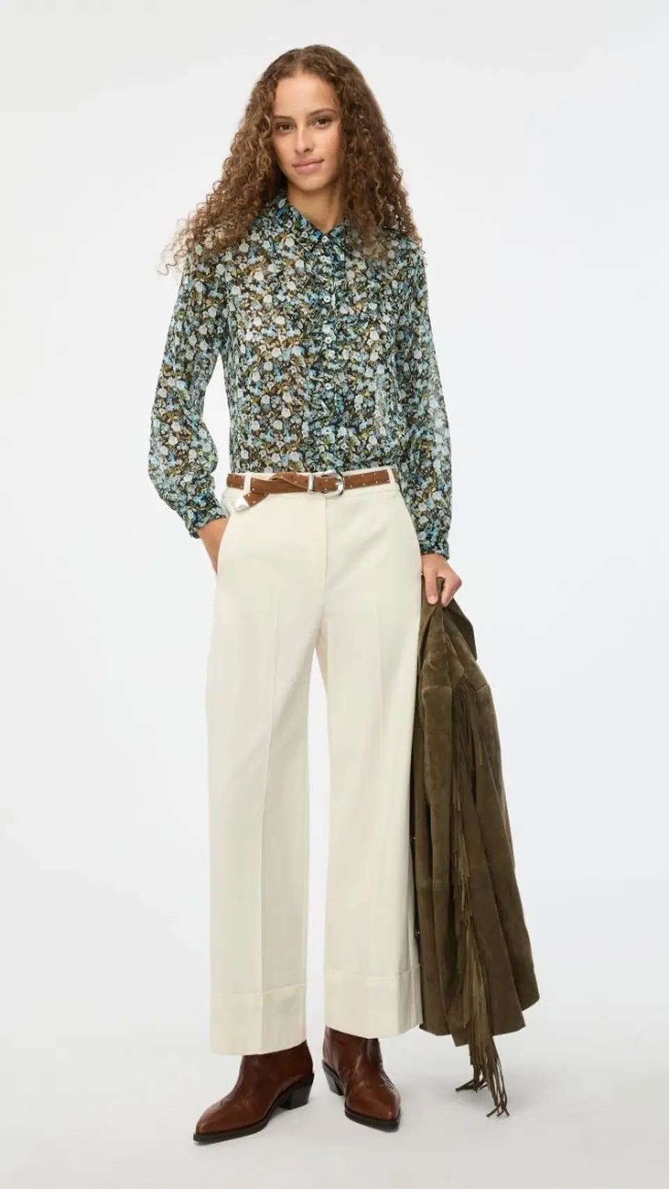 Pantalón ancho de piqué a rayas de vestir iBlues