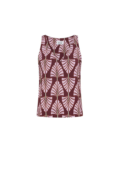 Top de viscosa estampado sin mangas Marca NIU