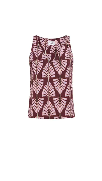 Top de viscosa estampado sin mangas Marca NIU