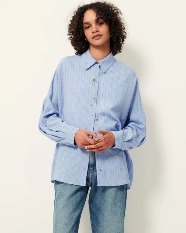 Camisa de rayas amplia de viscosa Sessùn modelo Dazik