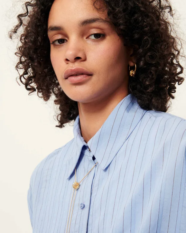 Camisa de rayas amplia de viscosa Sessùn modelo Dazik