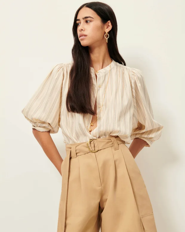 Blusa de rayas de corte amplio Sessùn con manga 3/4