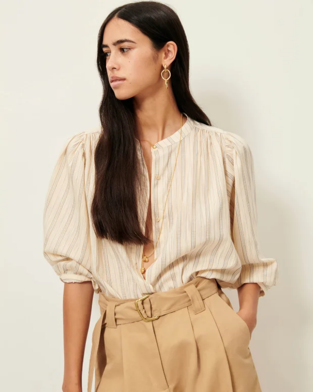 Blusa de rayas de corte amplio Sessùn con manga 3/4