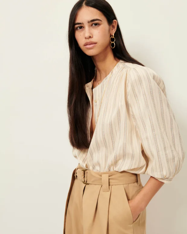 Blusa de rayas de corte amplio Sessùn con manga 3/4