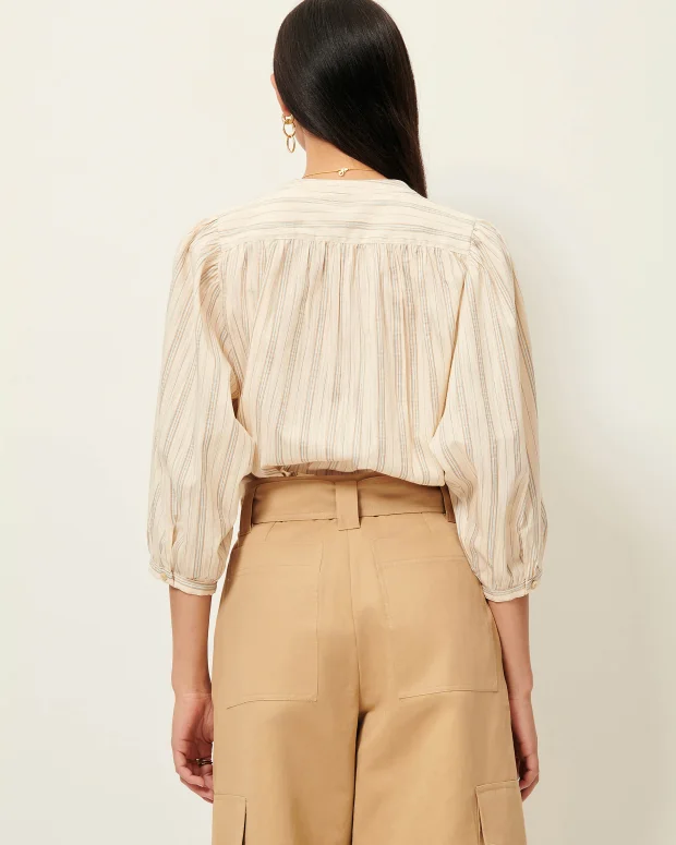 Blusa de rayas de corte amplio Sessùn con manga 3/4