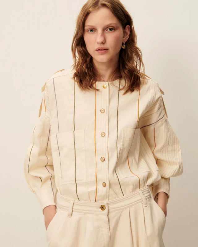 Chaqueta de rayas de algodón Sessùn modelo Calancas