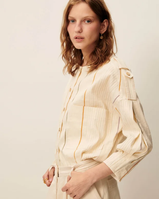 Chaqueta de rayas de algodón Sessùn modelo Calancas