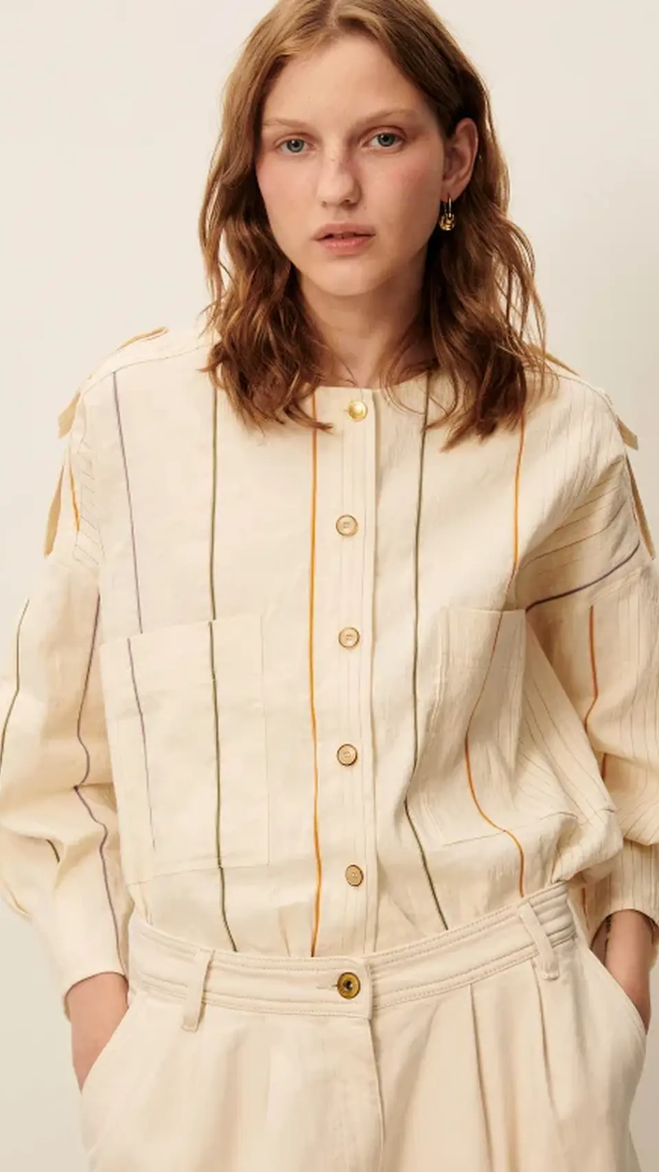 Chaqueta de rayas de algodón Sessùn modelo Calancas