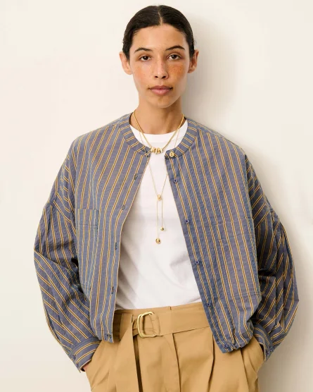 Chaqueta de lino a rayas para mujer Sessùn modelo Cadaqués
