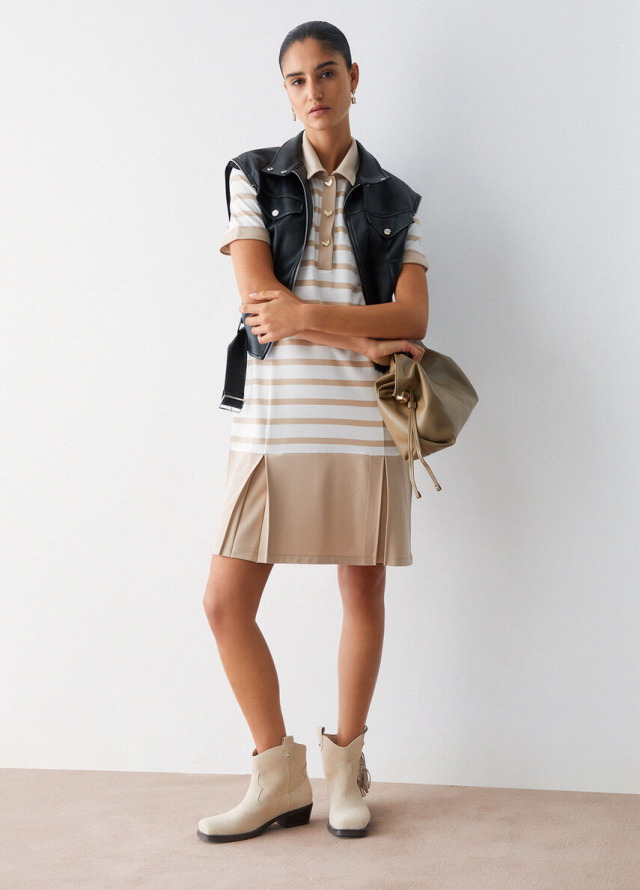 Vestido de punto a rayas de estilo joven Liu Jo