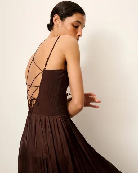 Vestido de tirantes con falda de raso Sessùn Sweet Mambo