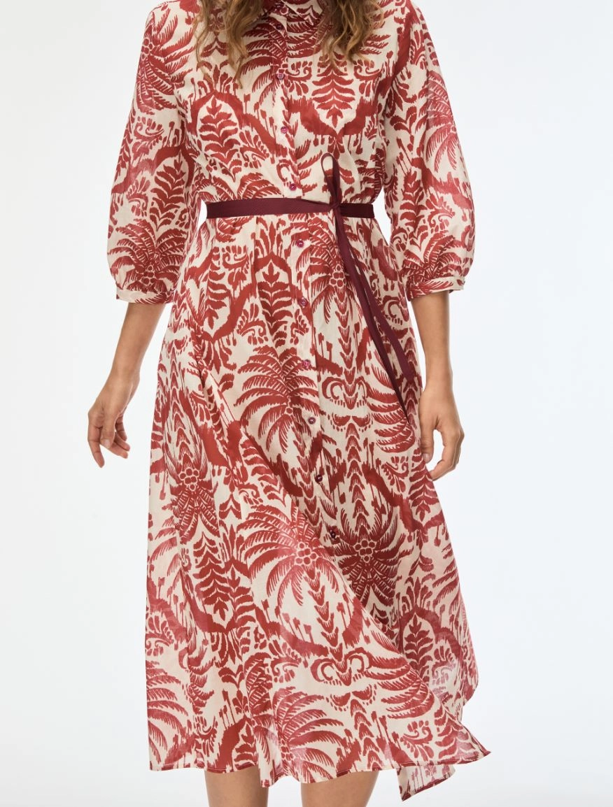 Vestido de algodón estampado iBlues con manga 3/4