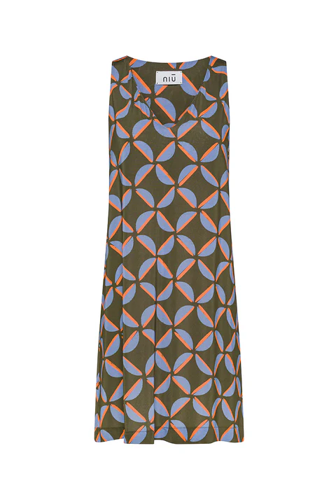 Vestido corto estampado de mujer NIU