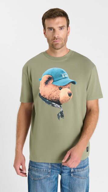 Camiseta de hombre joven Le Temps des Cerises con diseño Oso Gorra