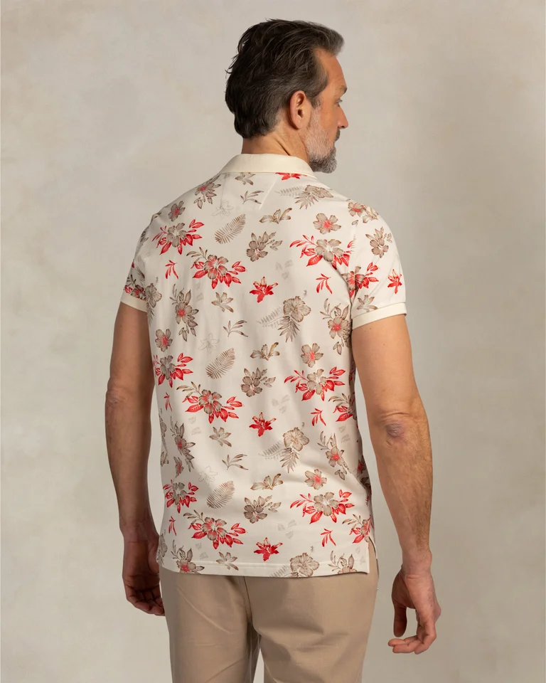 Polo con estampado de flores para hombre de estilo sport