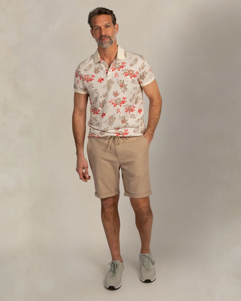 Polo con estampado de flores para hombre de estilo sport