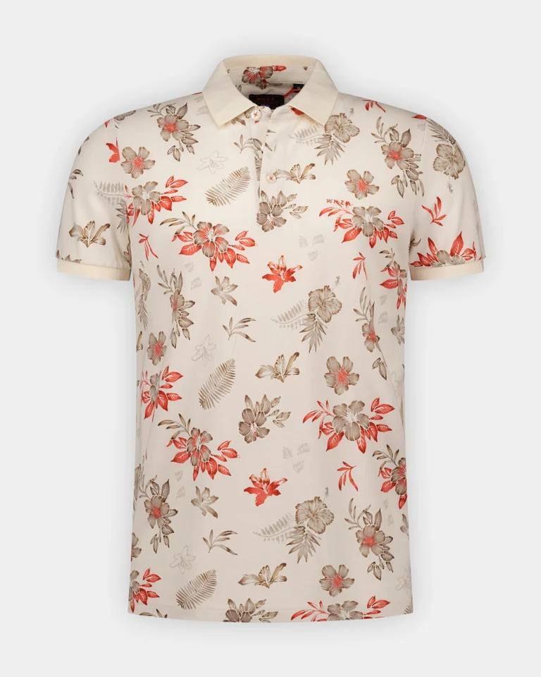 Polo con estampado de flores para hombre de estilo sport