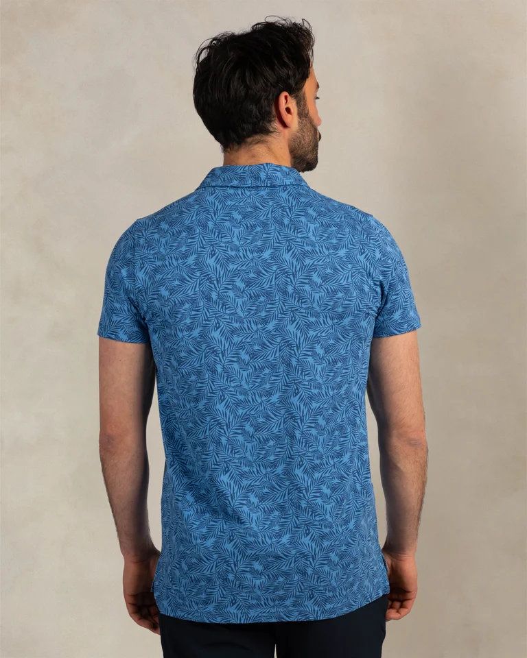 Polo de hombre sport con estampado de hojas