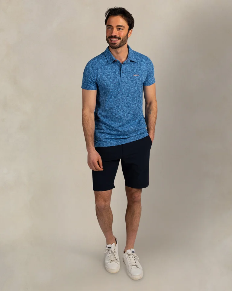 Polo de hombre sport con estampado de hojas