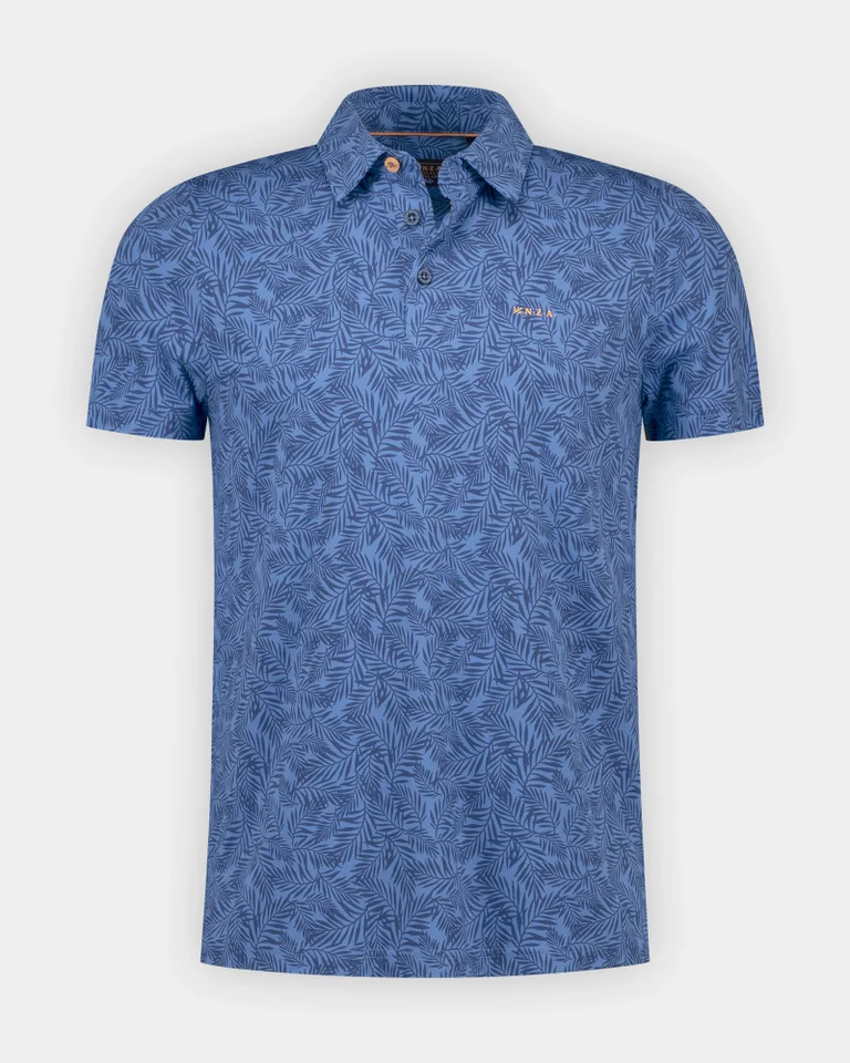 Polo de hombre sport con estampado de hojas