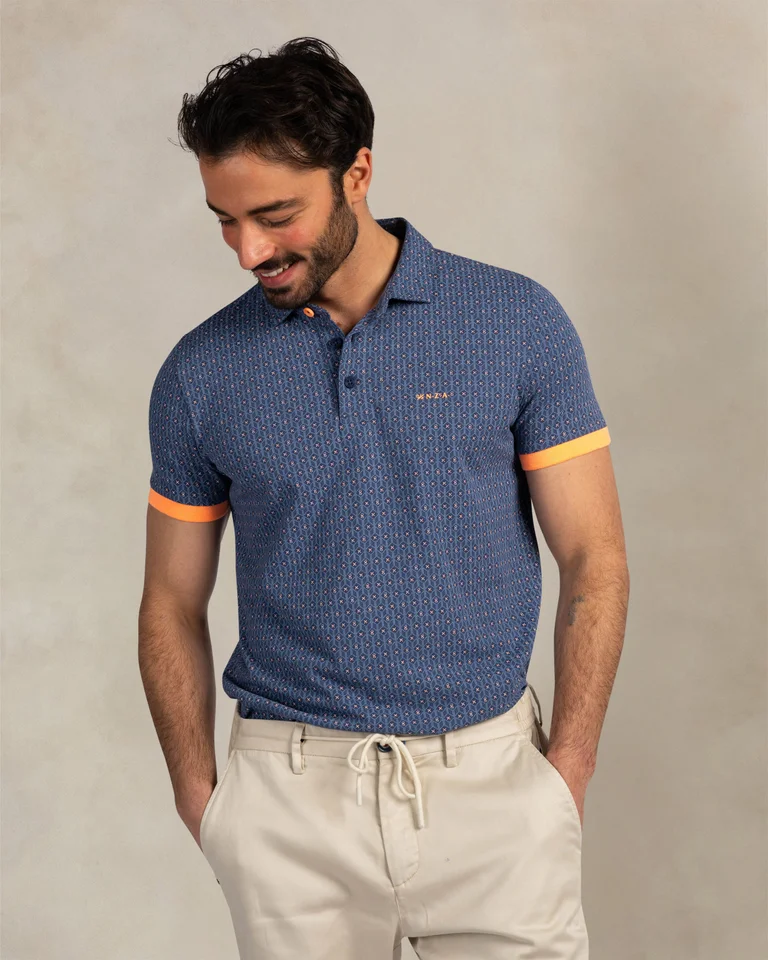 Polo de hombre con microdibujo de estilo sport