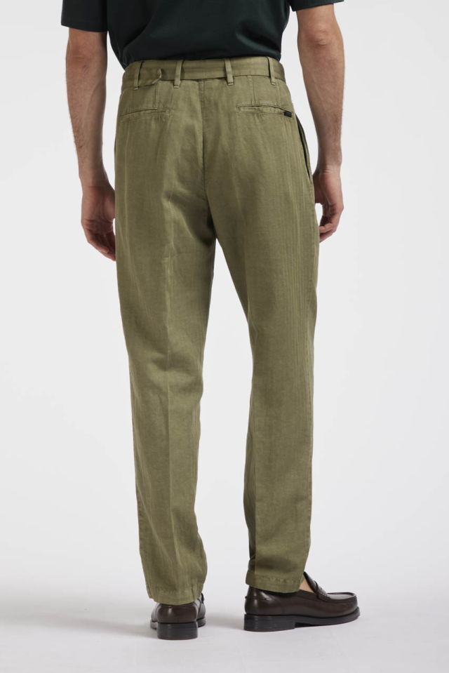 Pantalón de algodón con dibujo de espiga Frank